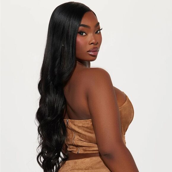 Butterfly Fantasy Faux Suede TOP - Camel - Picture 4 of 4